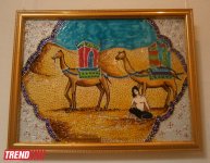 Герои произведений Низами Гянджеви в витражной росписи - выставка Магера Магеррамова(ФОТО)