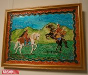 Герои произведений Низами Гянджеви в витражной росписи - выставка Магера Магеррамова(ФОТО)