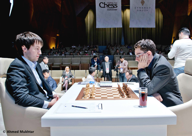 Фоторепортаж с третьего тура международного шахматного турнира "Shamkir Chess 2014"