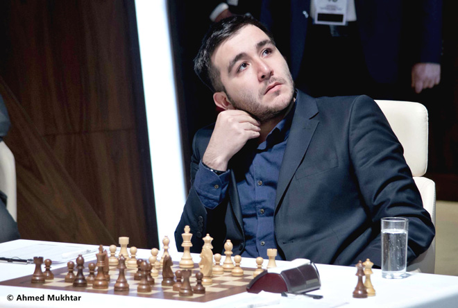Фоторепортаж с третьего тура международного шахматного турнира "Shamkir Chess 2014"
