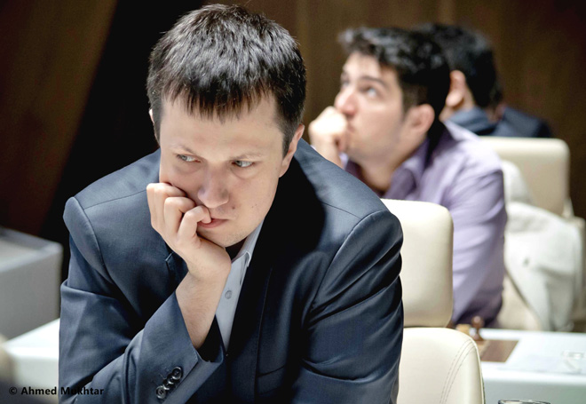 Фоторепортаж с третьего тура международного шахматного турнира "Shamkir Chess 2014"