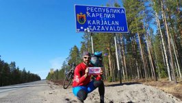 Невероятно! Рамиль Зиядов с флагом Азербайджана проехал на велосипеде 60000 км! (ВИДЕО, ФОТО)