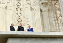Президент Азербайджана ознакомился с ходом строительных работ в новом комплексе мечети в Баку (ФОТО)