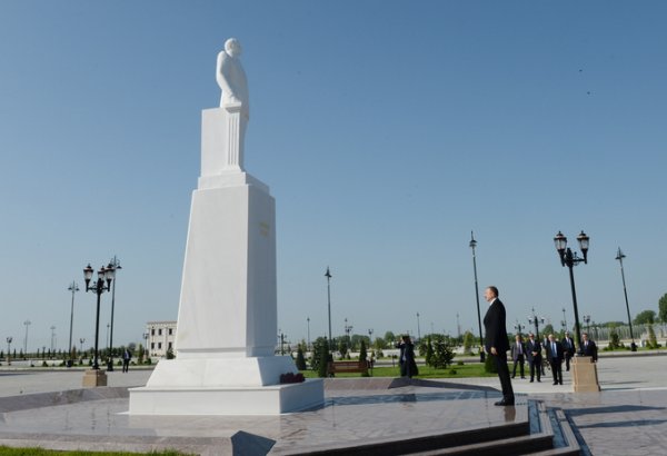 Azerbaijani president arrives in country’s Agdash district