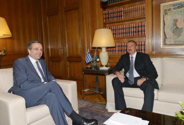 President Ilham Aliyev met with Prime Minister of Greece Antonis Samaras (PHOTO)