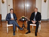 Президент Азербайджана Ильхам Алиев встретился с лидером оппозиции в парламенте Греции (ФОТО)