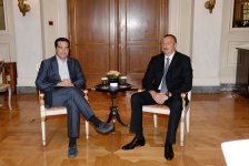 Президент Азербайджана Ильхам Алиев встретился с лидером оппозиции в парламенте Греции (ФОТО)