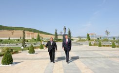 Azerbaijani president reviews Jafar Jabbarli park after reconstruction