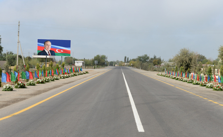 Сдан в эксплуатацию участок Булаглы-Бахрамтепе автодороги Гаджигабул-Бахрамтепе (ФОТО)