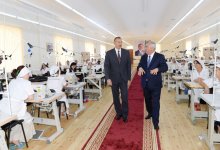 Президент Ильхам Алиев принял участие в открытии швейной фабрики в Горадизе (ФОТО)