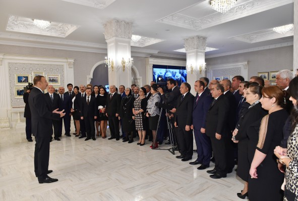 President Ilham Aliyev attended the opening of the Heydar Aliyev Center in Khirdalan