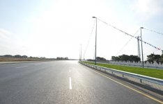 President Aliyev attends opening of first part of Gala-Pirallahi highway (PHOTO)