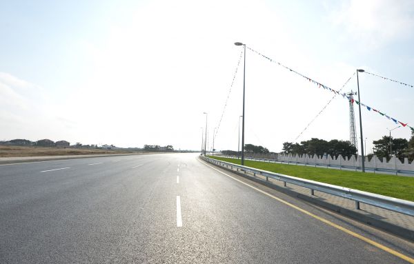 President Aliyev attends opening of first part of Gala-Pirallahi highway (PHOTO)
