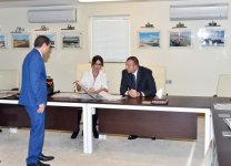 Azerbaijani president, his spouse review progress of construction at Baku Olympic Stadium
