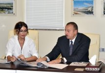 Azerbaijani president, his spouse review progress of construction at Baku Olympic Stadium