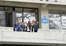 Azerbaijani president, his spouse review progress of construction at Baku Olympic Stadium