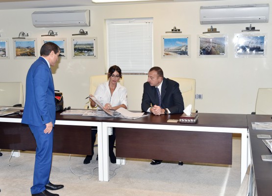 Azerbaijani president, his spouse review progress of construction at Baku Olympic Stadium