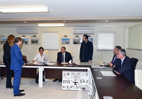 Azerbaijani president, his spouse review progress of construction at Baku Olympic Stadium