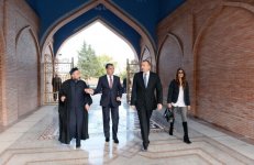 President Aliyev reviews restoration and construction work at Imamzade Complex in Ganja