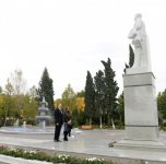 President Aliyev, first lady arrive in Goranboy District (PHOTO)