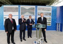 President Aliyev attends ceremony of water supply system reconstruction in Goranboy