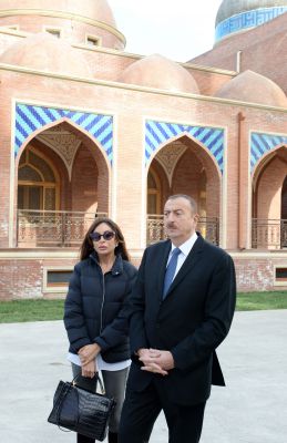 President Aliyev reviews restoration and construction work at Imamzade Complex in Ganja