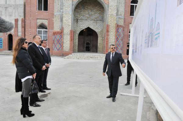 President Aliyev reviews restoration and construction work at Imamzade Complex in Ganja