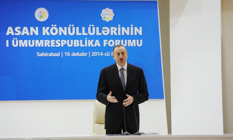 Azerbaijani president attends first All-Republican Forum of ASAN Volunteers (PHOTO)