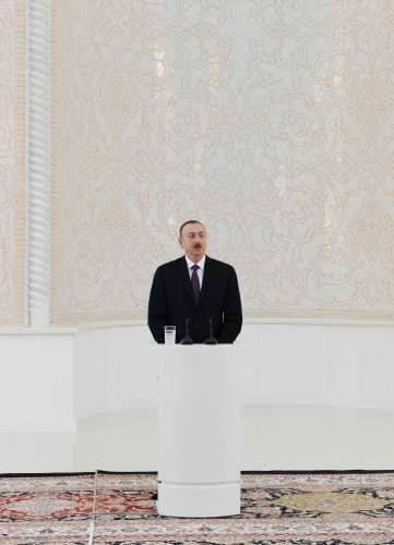 President Aliyev and his spouse attend opening of Heydar Mosque in Baku