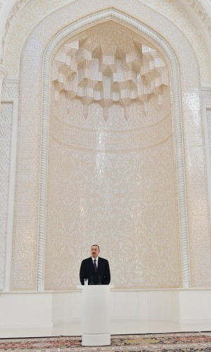 President Aliyev and his spouse attend opening of Heydar Mosque in Baku