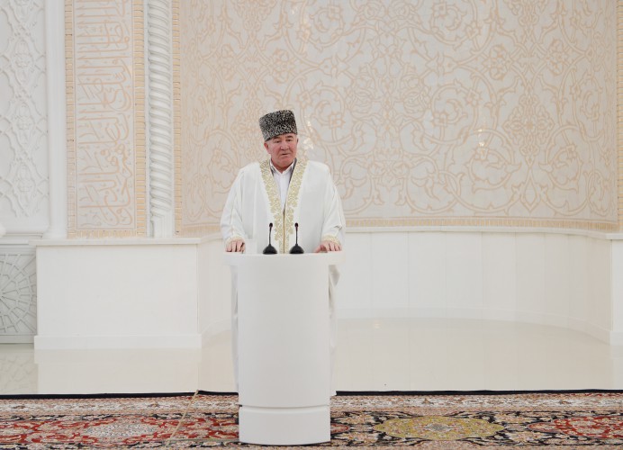 President Aliyev and his spouse attend opening of Heydar Mosque in Baku