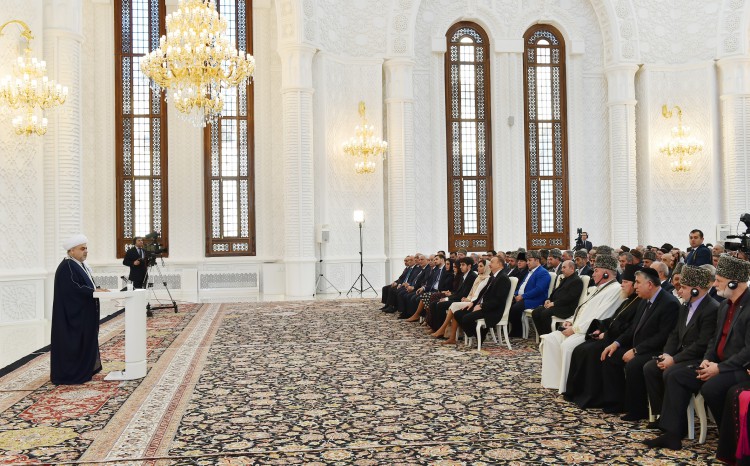 President Aliyev and his spouse attend opening of Heydar Mosque in Baku