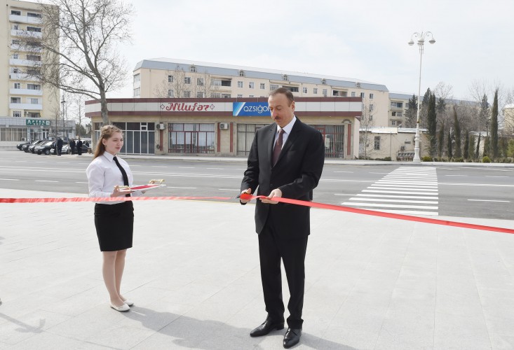 President Ilham Aliyev attends opening of park-boulevard named after Heydar Aliyev in Barda