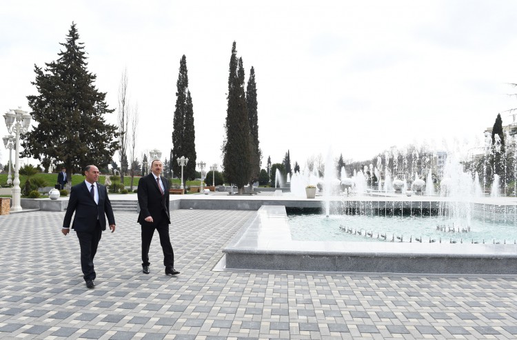 President Ilham Aliyev attends opening of park-boulevard named after Heydar Aliyev in Barda