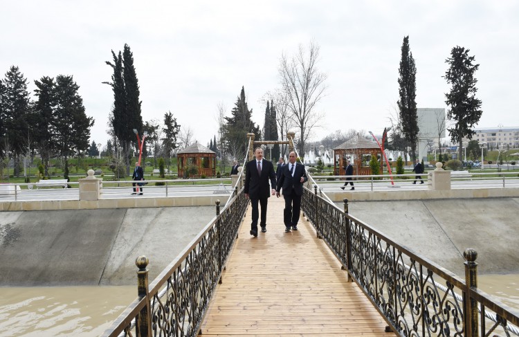 President Ilham Aliyev attends opening of park-boulevard named after Heydar Aliyev in Barda
