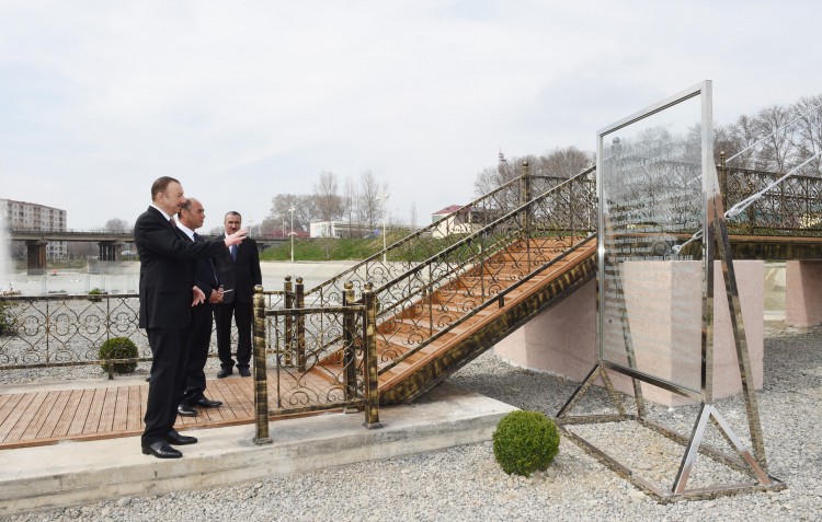 President Ilham Aliyev attends opening of park-boulevard named after Heydar Aliyev in Barda
