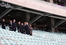 President Ilham Aliyev, his spouse attend opening of Baku Olympic Stadium (PHOTO)