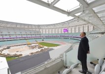 President Ilham Aliyev, his spouse attend opening of Baku Olympic Stadium (PHOTO)