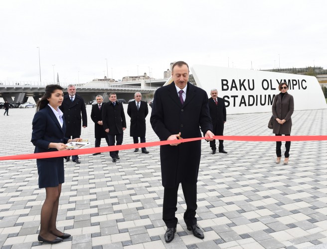 President Ilham Aliyev, his spouse attend opening of Baku Olympic Stadium (PHOTO)