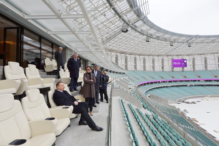 President Ilham Aliyev, his spouse attend opening of Baku Olympic Stadium (PHOTO)