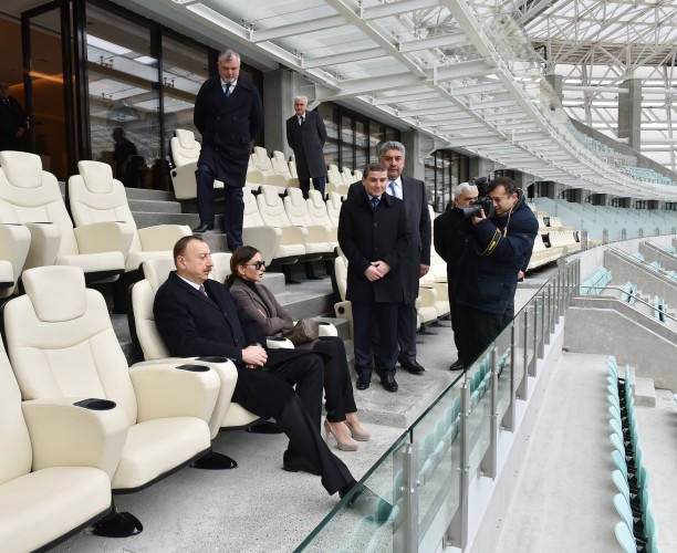 President Ilham Aliyev, his spouse attend opening of Baku Olympic Stadium (PHOTO)