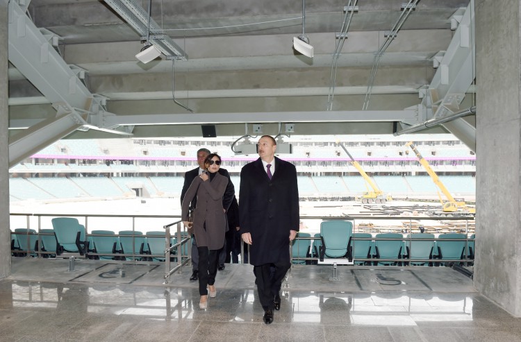 President Ilham Aliyev, his spouse attend opening of Baku Olympic Stadium (PHOTO)