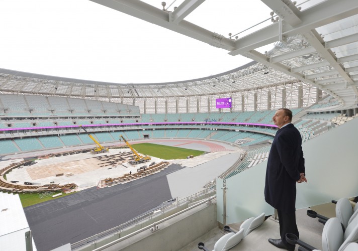 President Ilham Aliyev, his spouse attend opening of Baku Olympic Stadium (PHOTO)
