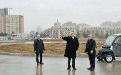 Президент Азербайджана ознакомился с ходом строительных работ на бульваре «Баку – Белый город» (ФОТО)