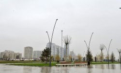 Президент Азербайджана ознакомился с ходом строительных работ на бульваре «Баку – Белый город» (ФОТО)
