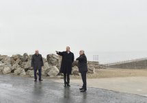 Президент Азербайджана ознакомился с ходом строительных работ на бульваре «Баку – Белый город» (ФОТО)