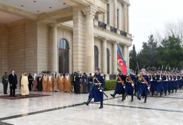 Official welcoming ceremony for UAE vice president and PM held in Azerbaijan (PHOTO)