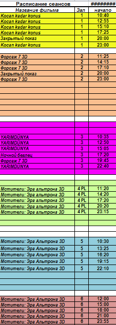 Афиша 28 Cinema на 24 апреля