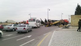Крупная авария на центральном проспекте в Баку