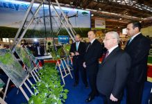 Azerbaijani president observes two exhibitions in Baku (PHOTO)